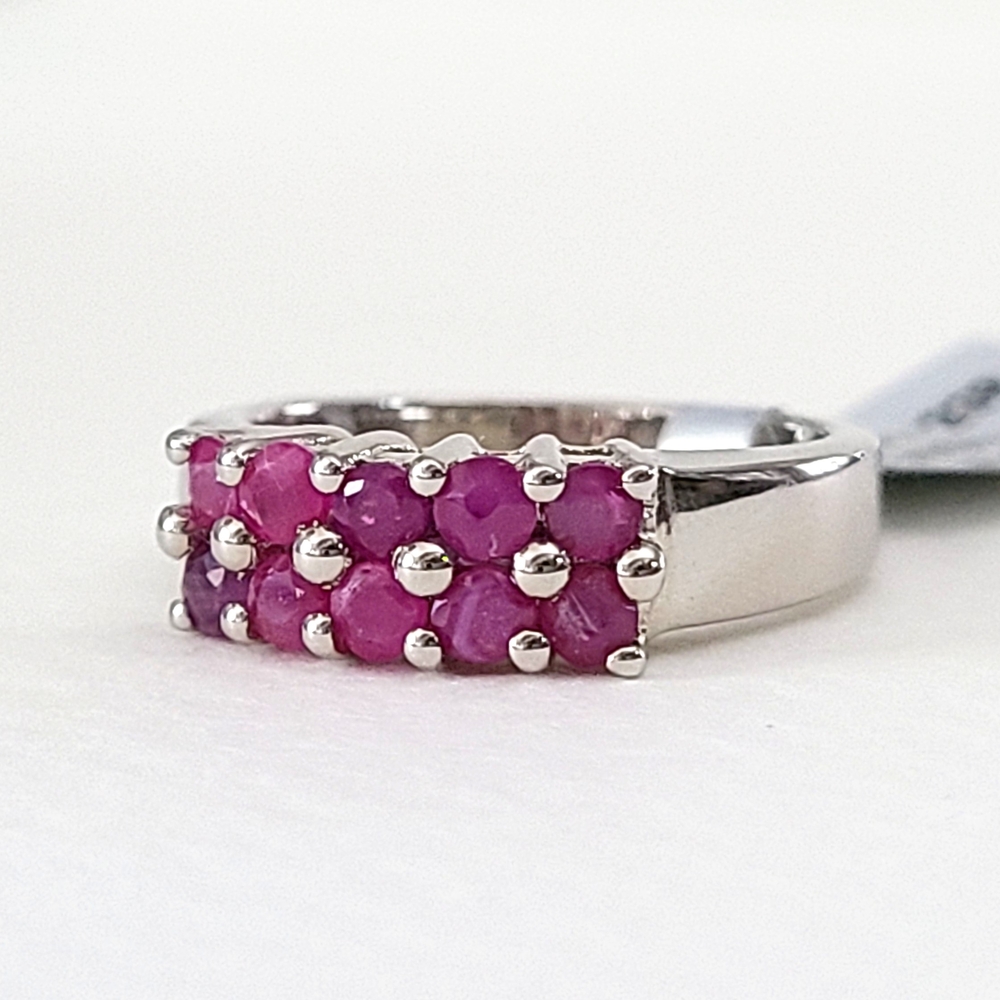 Sterling Silver and Ruby Ring 7
